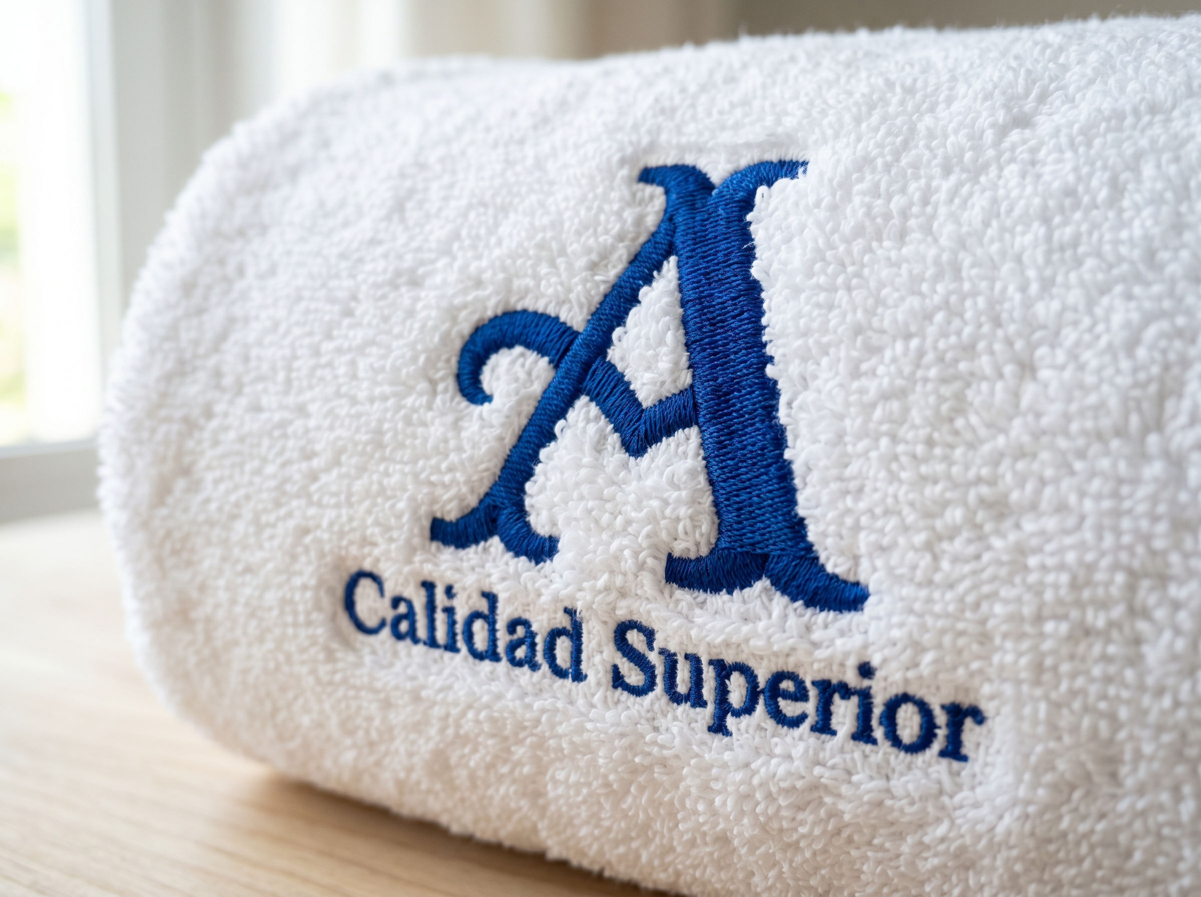 Bordado de calidad excepcional sobre tela de rizo 